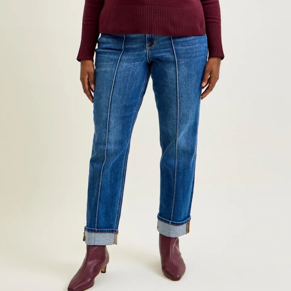 Judy Blue Sally High Rise Front Seam Medium Wash Straight Leg Jeans Size 22W